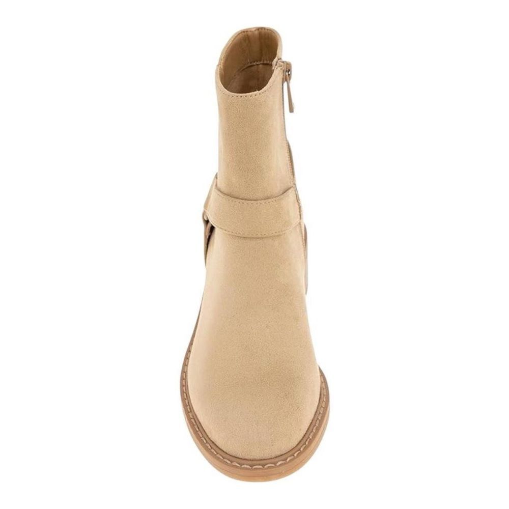Splendid Sammy Moto Ankle Boots Tan Faux Suede Harness Booties Size 9M - Picture 2 of 7